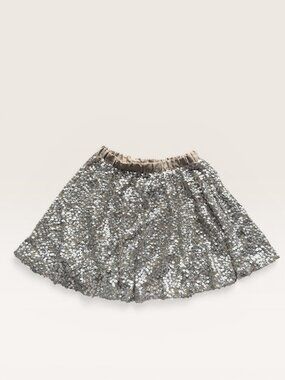 Cherokee Girls Silver Sequin Elastic Waist Skirt